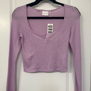 Urban Outfitters Lilac Ribbed Blouse